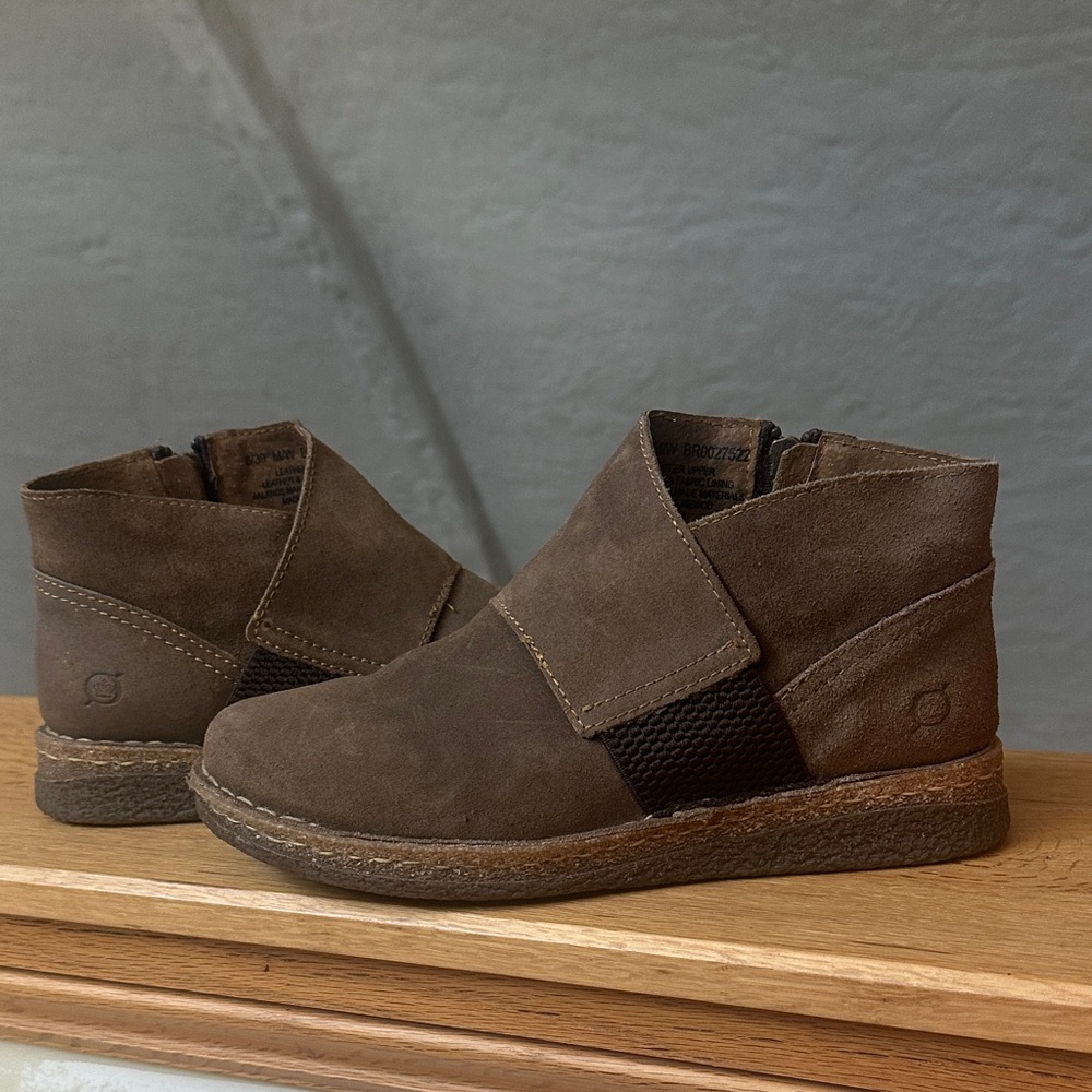 Born Dark Brown Suede Ankle Boots